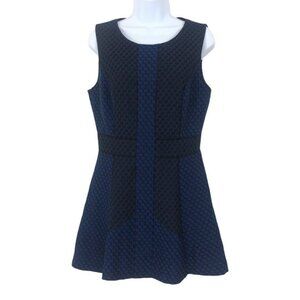Trina Turk Blue Black Rena Fit & Flare Dress